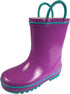 Norty Kids 11-3 Purple Teal Rubber Rain Boot 16431 Prepack